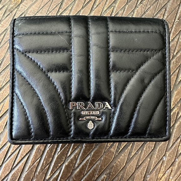Prada Diagramma Impunture Bifold Wallet - Picture 1 of 8